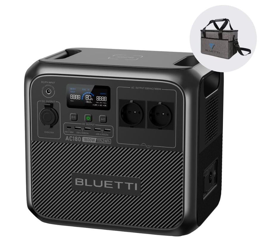 BLUETTI Generador Solar Portátil AC180, 1800W-1152Wh para Cortes de Electricidad en Decathlon