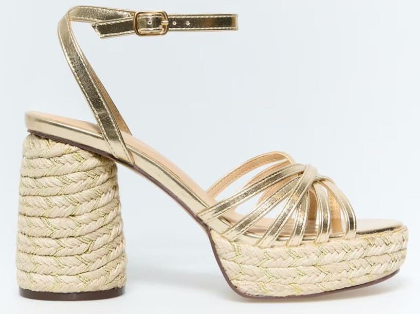 Sandalia de plataforma con tacón de yute, Sfera