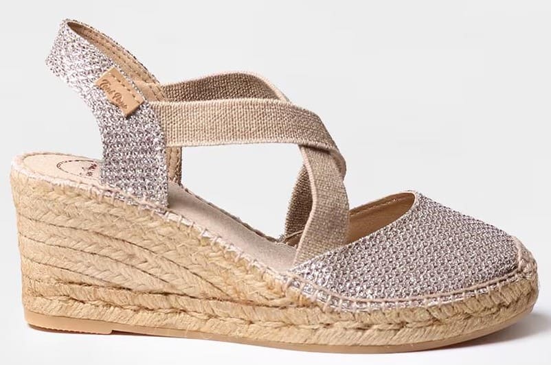 Alpargatas de cuña de piel con elásticos, Toni Pons