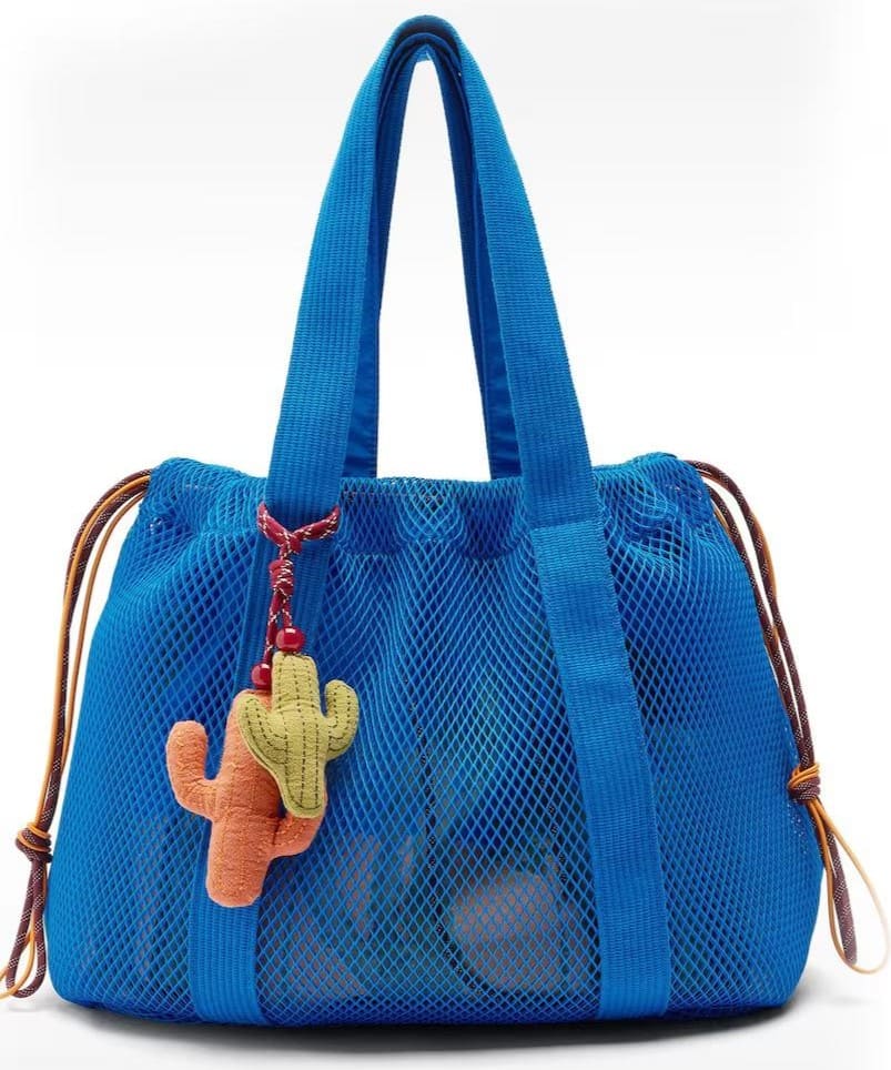 Bolso de hombro estilo shopper de rejilla