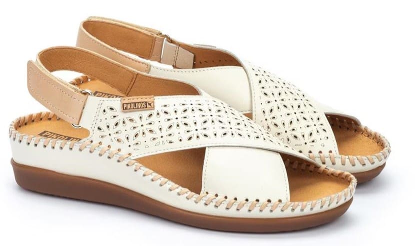 Sandalias de cuña de piel