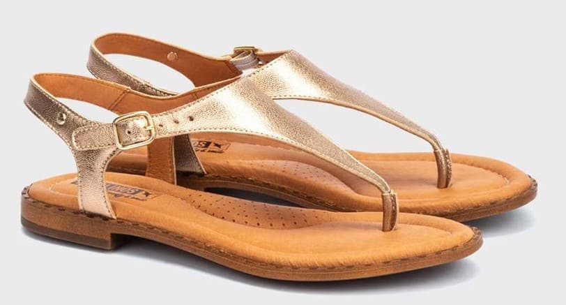 Sandalias de piel con cierre de hebilla y plantilla acolchada