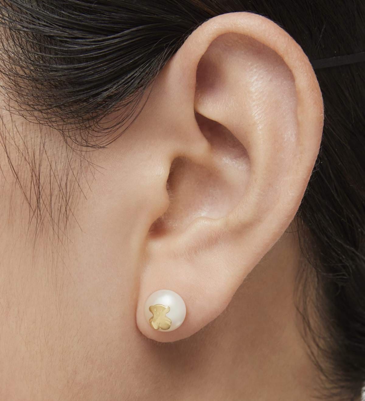 Pendientes con perla cultivada de oro TOUS Bear