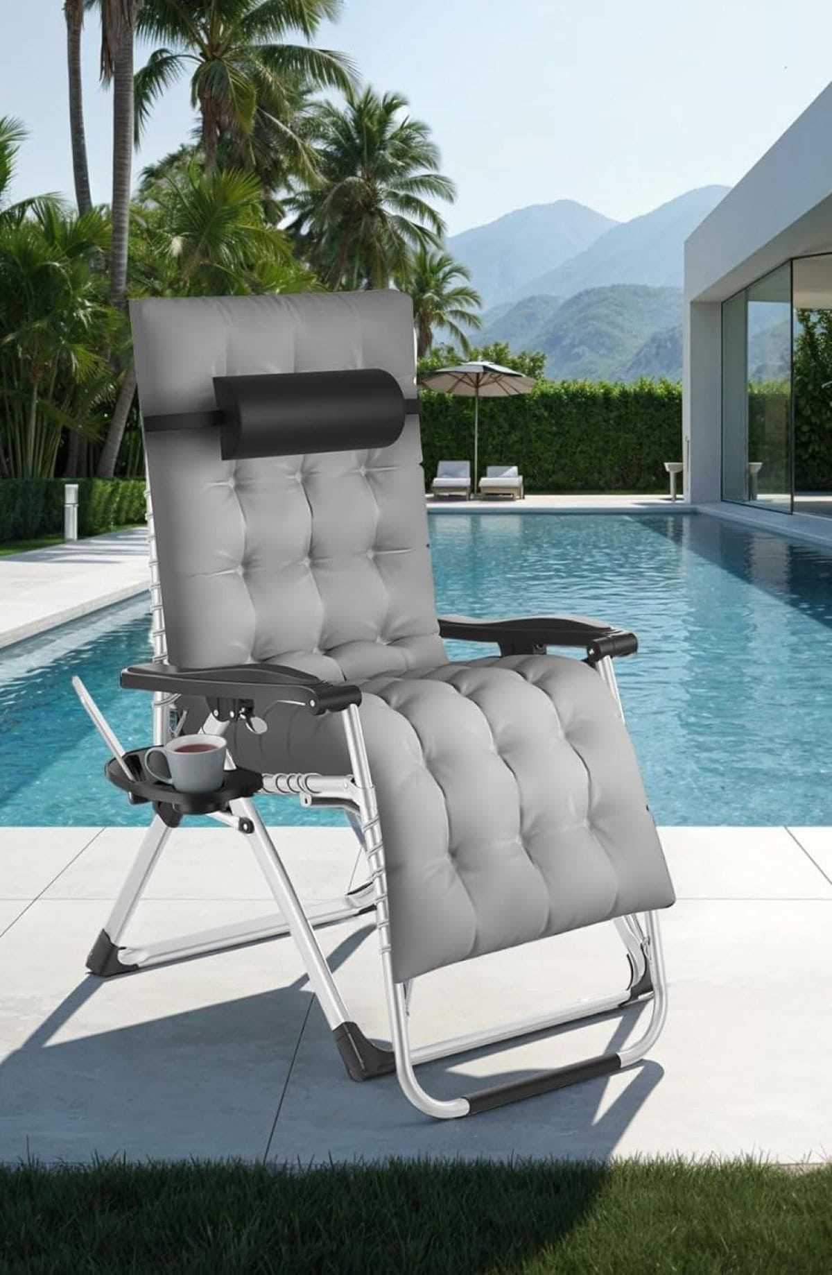 Set de 2 tumbonas con cojín extraíble TecTake de Amazon