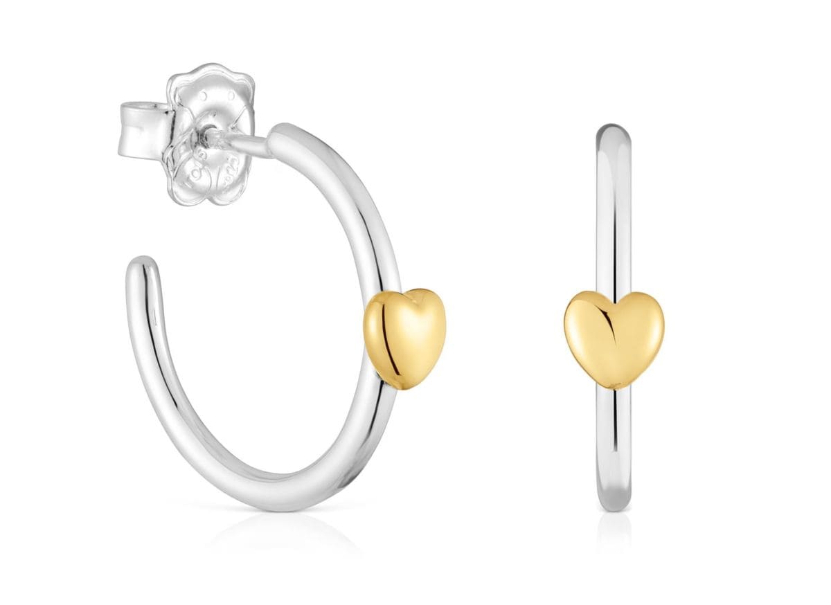 Pendientes aro corazón bicolor My Other Half de TOUS