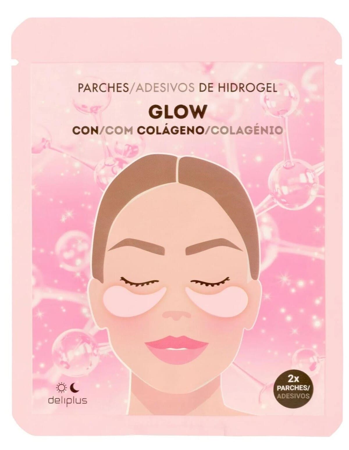 Parches para ojos de hidrogel con colágeno Glow Deliplus