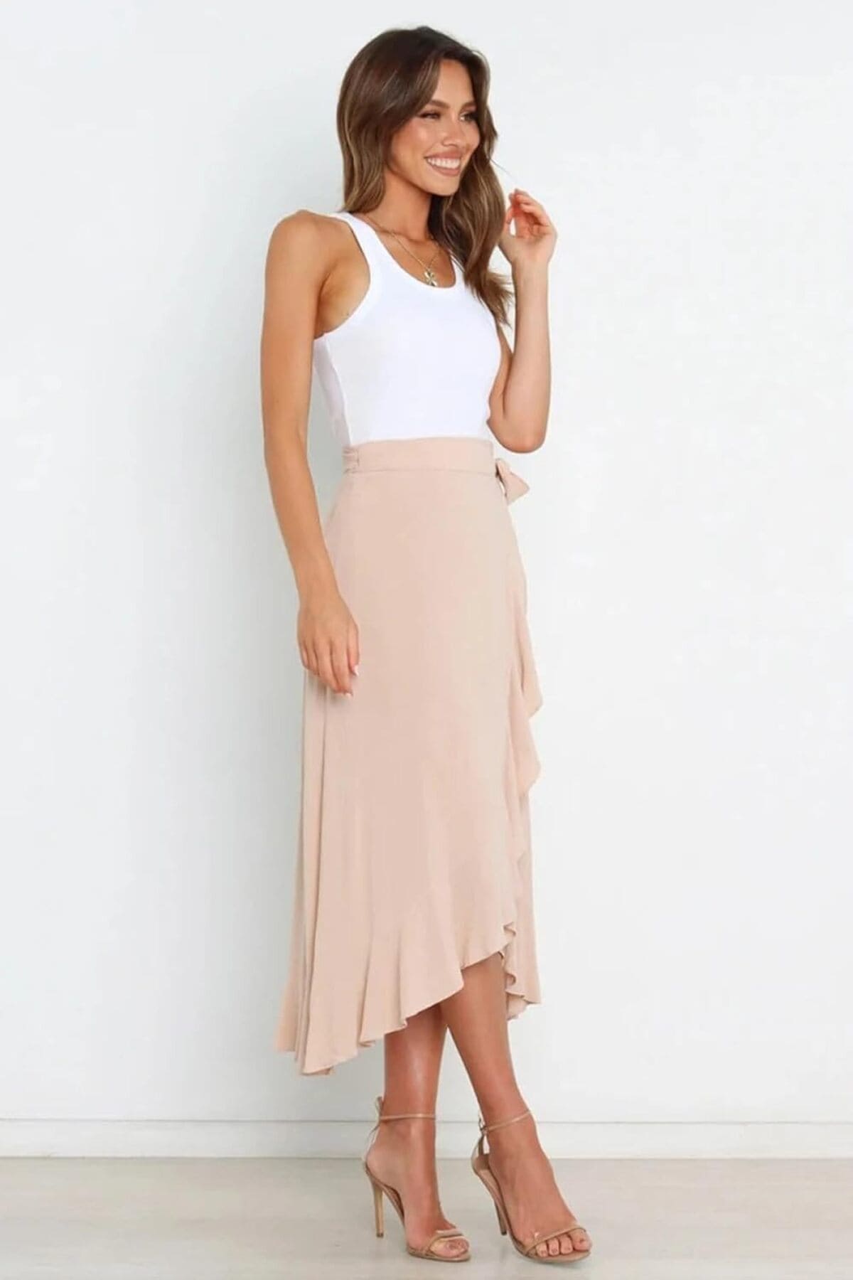 Falda Swim Sarong Coverups de volantes Entwicklt