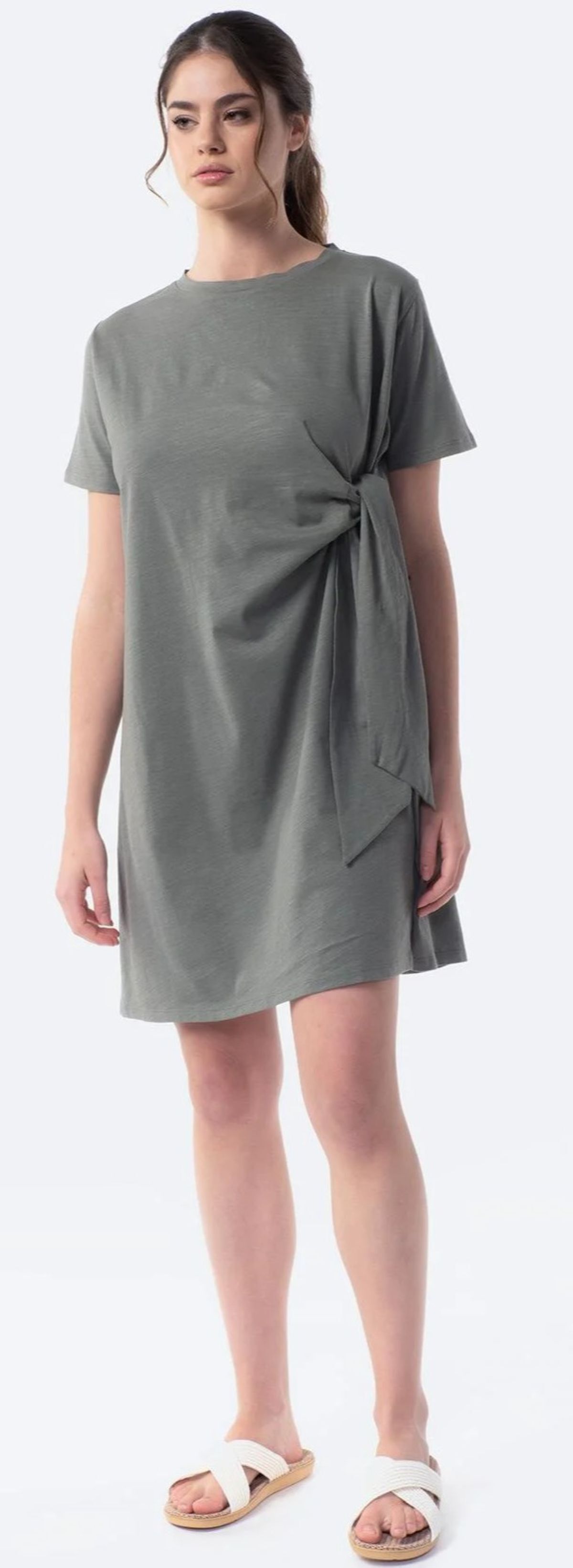 Vestido liso de manga corta TEX de Carrefour