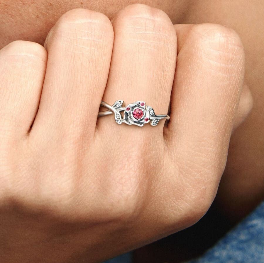 Anillo Rosa de la Bella y la Bestia de Disney Pandora
