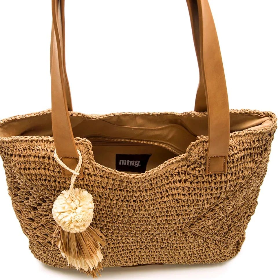 Bolso de hombro en rafia Mustang