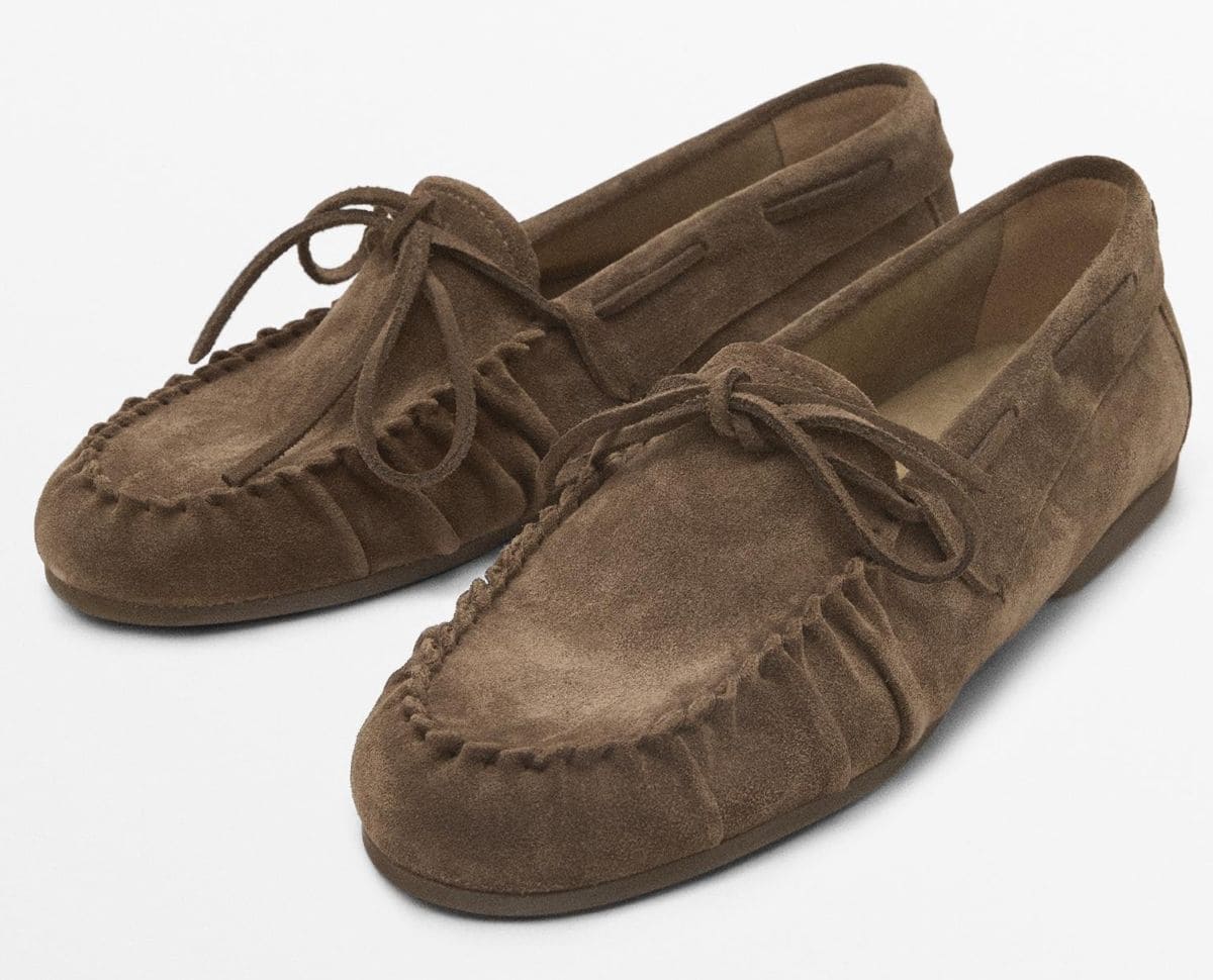 Mocasín fruncido serraje