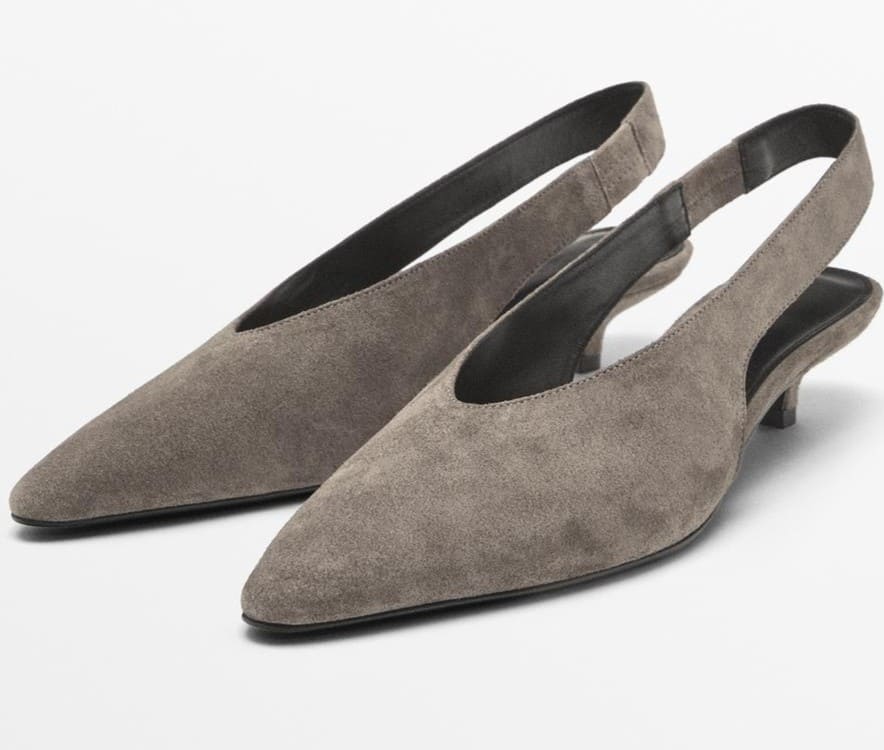 Zapato tacón destalonado serraje