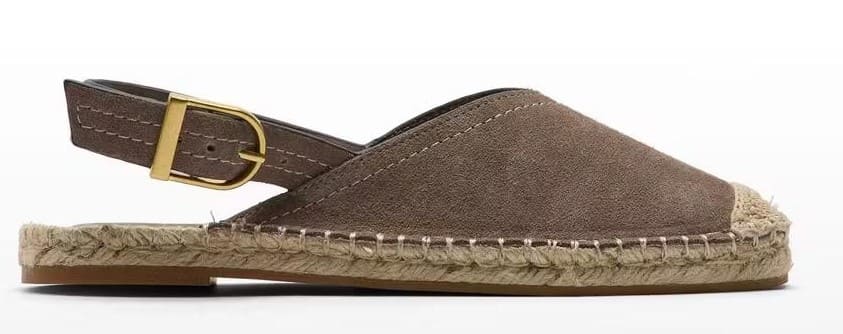 Alpargatas planas de piel destalonadas con cierre de hebilla (1)