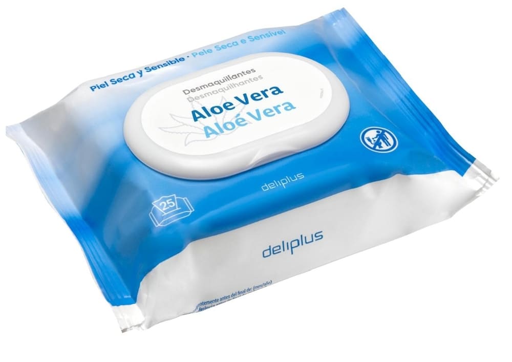 Toallitas desmaquillantes cara y ojos Deliplus con aloe vera