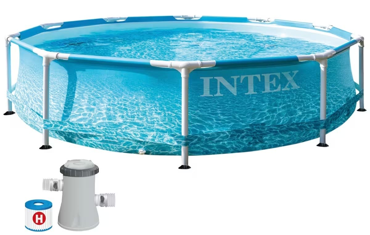 La piscina desmontable con depuradora 1250 l/h Metal Frame Beachside de INTEX en Decathlon