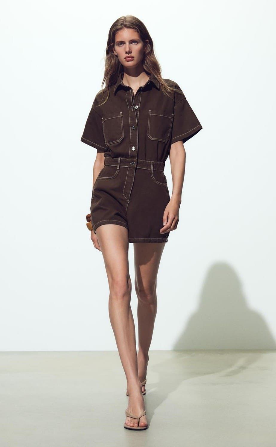 Mono z1975 corto denim manga corta de Zara