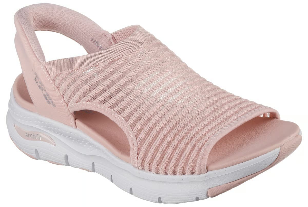 Las nuevas sandalias Skechers Slip-ins: Arch Fit - Euclid Beach en color rosa