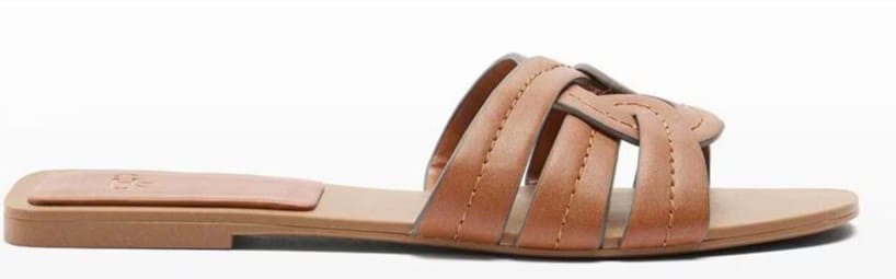 Sandalias planas con pala ancha cruzada