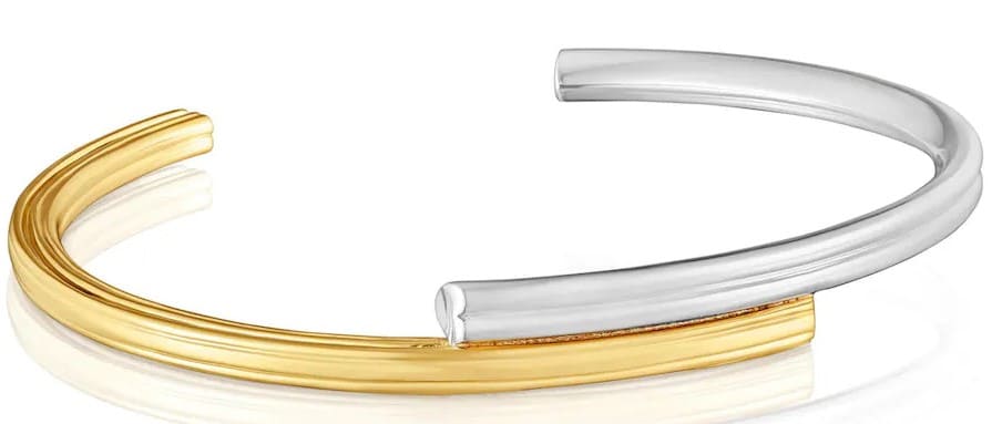 Pulsera esclava TOUS 1950 bicolor con oso y corazón