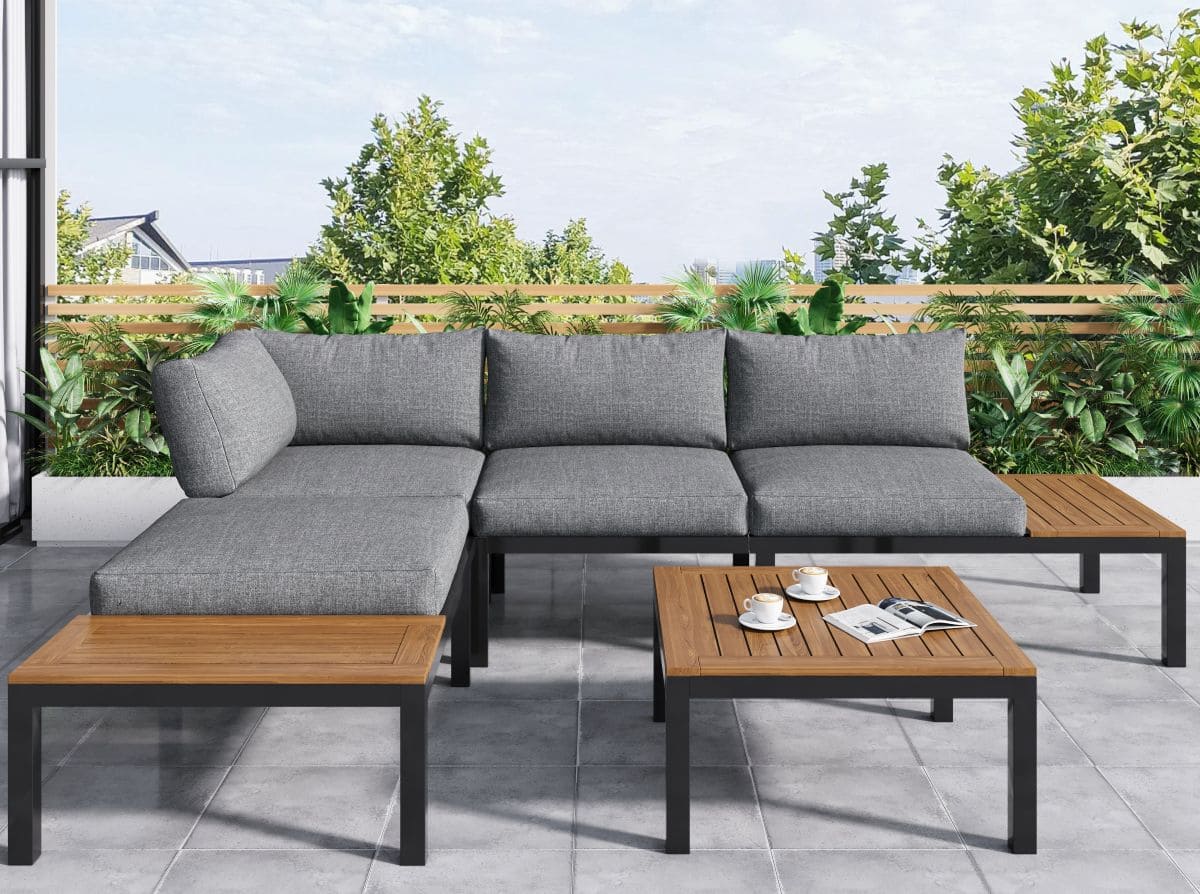 Muebles de jardín modulares en madera de acacia Muebles Chic de Leroy Merlin