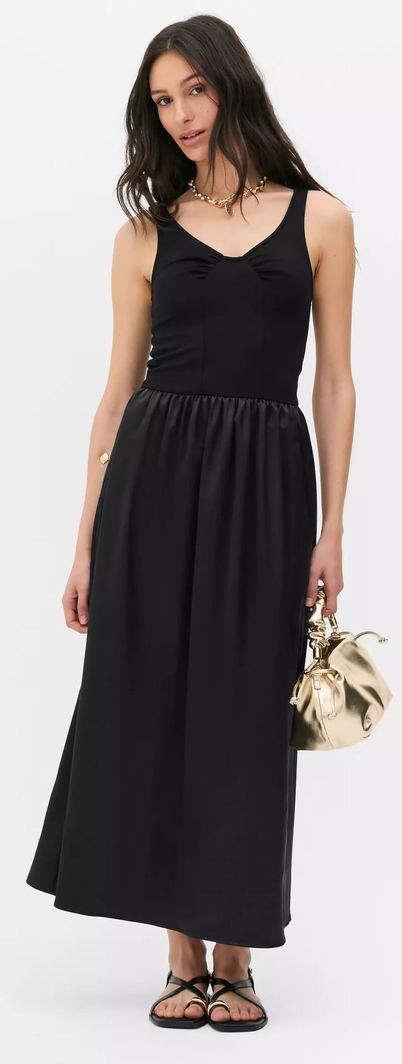 Vestido midi de satén 2 en 1