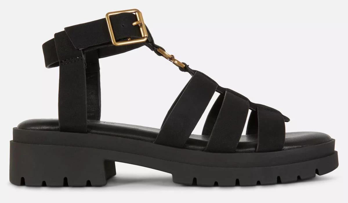 Las sandalias cangrejeras con suela gruesa en color negro de Primark