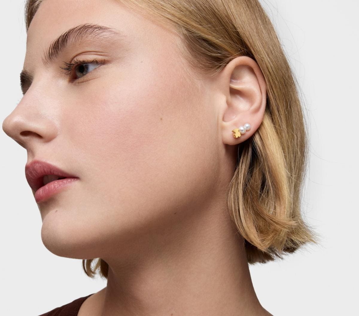 Pendiente trepador oso de oro y perlas cultivadas Sweet Dolls de TOUS 1