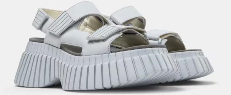 Sandalias de plataforma de piel con cierre adherente