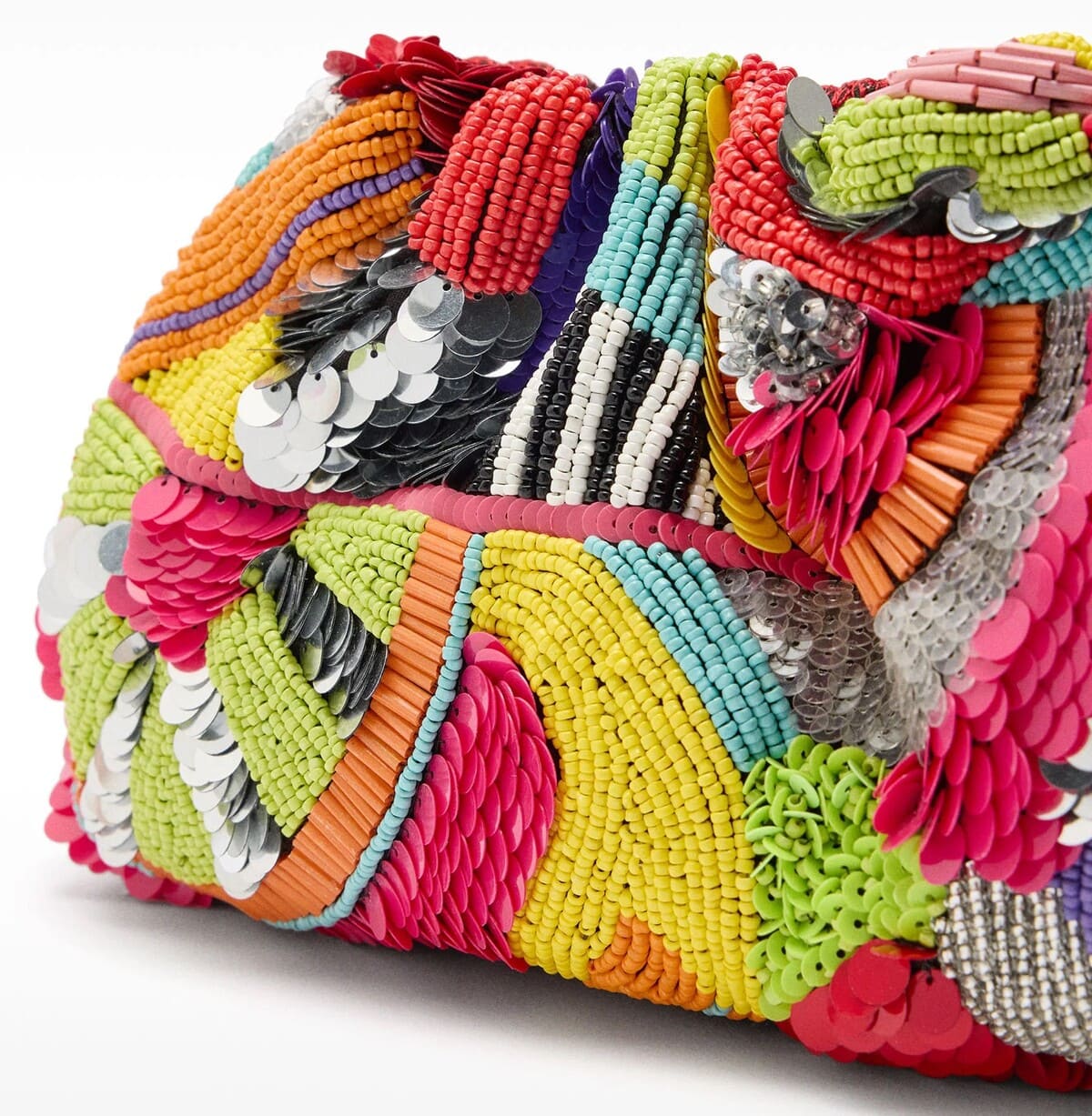 Bolso de fiesta con abalorios estilo saco