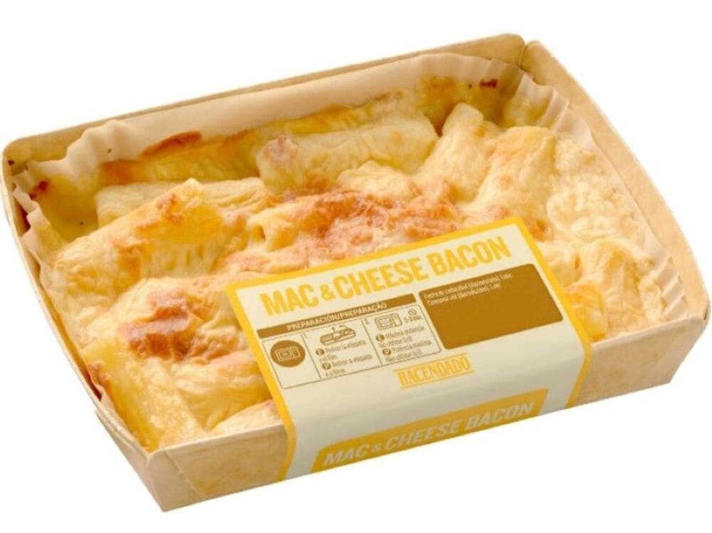 Macarrones con queso y bacon gratinados