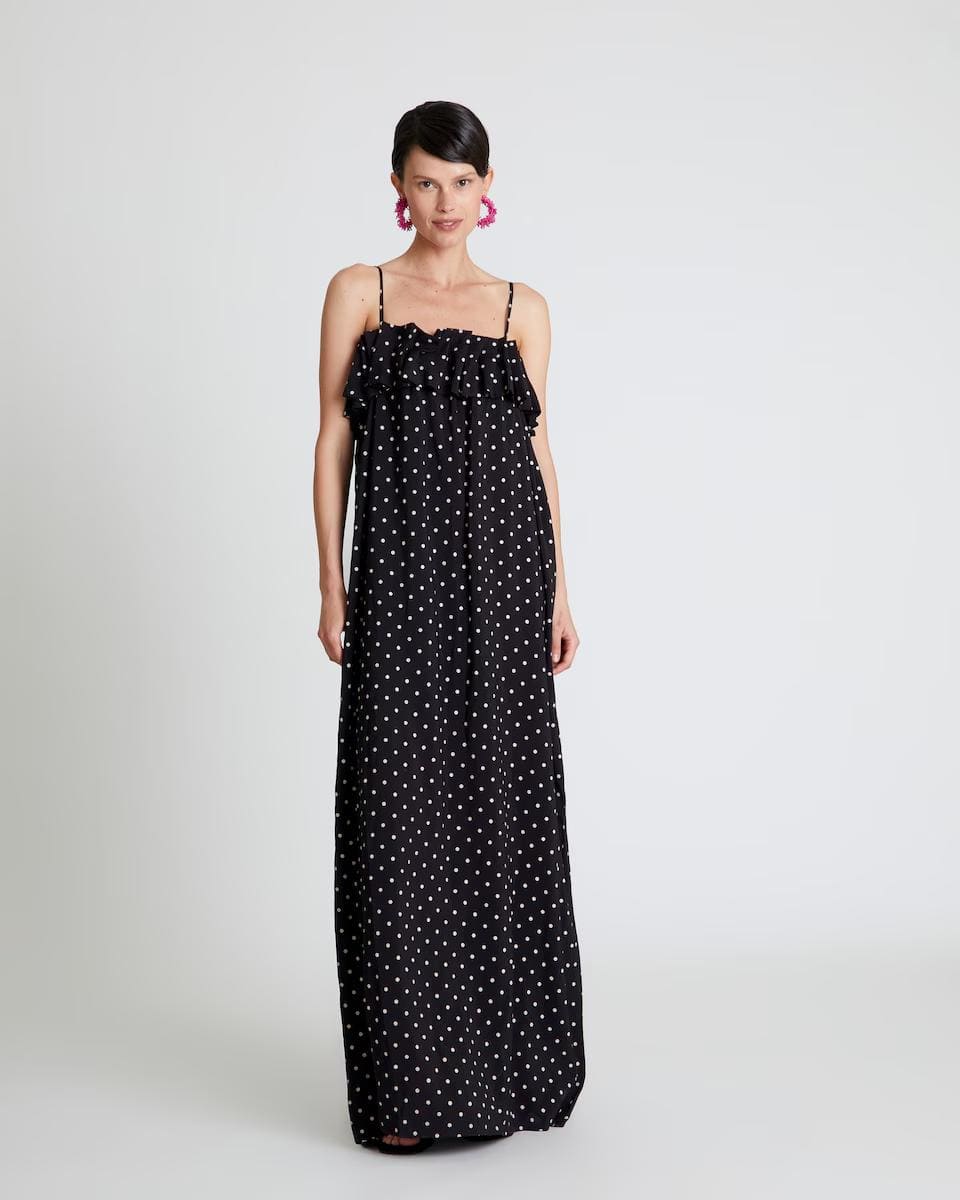 Vestido largo con estampado de lunares, Compañía Fantástica