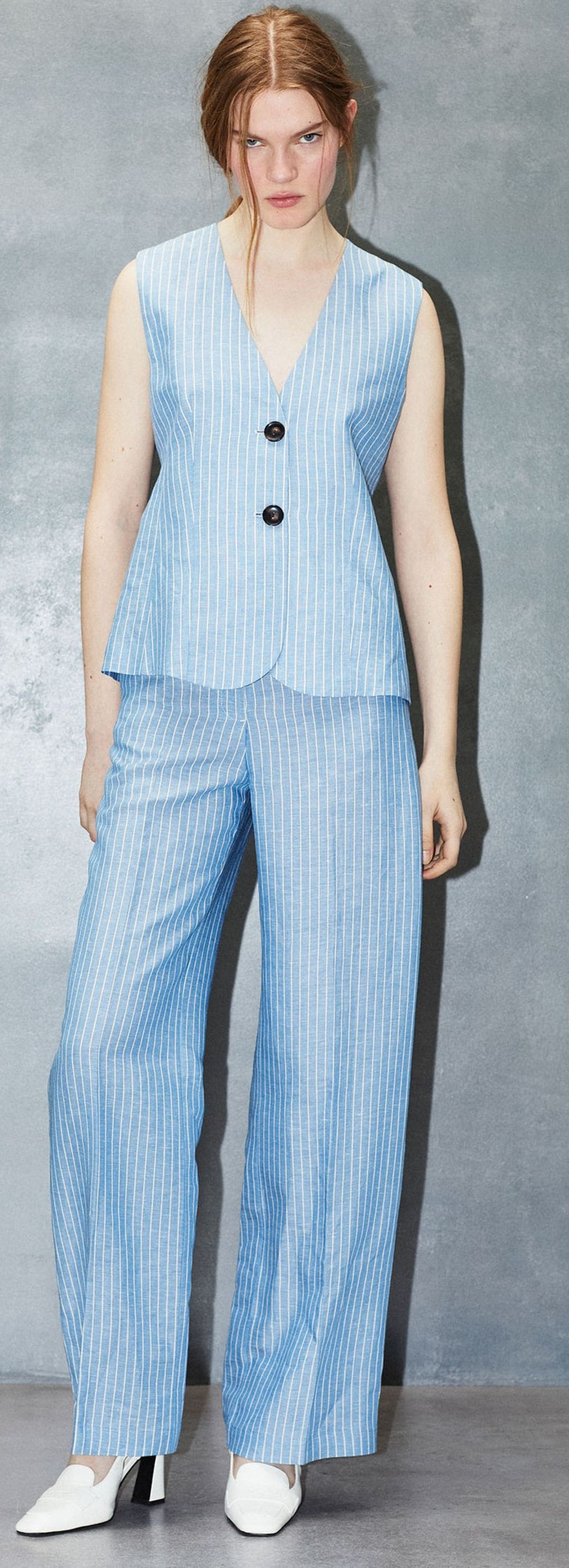 Pantalón de lino con rayas de Sfera