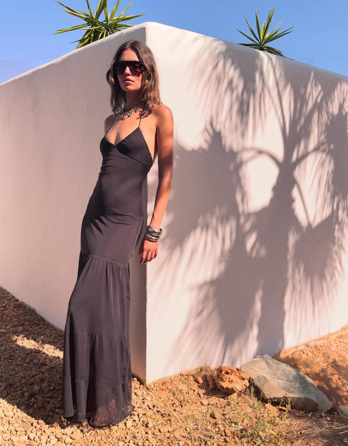 Vestido midi de tul, Bershka