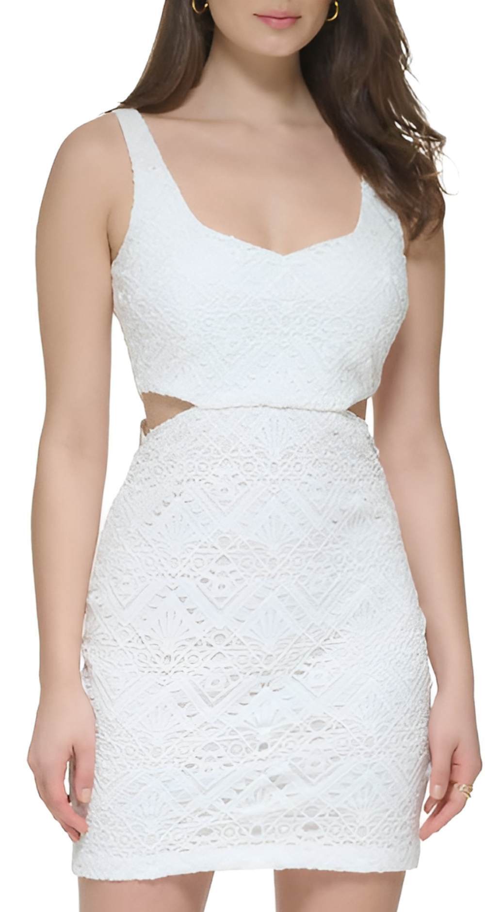 El vestido de tubo sin mangas con encaje recortado para mujer de Guess en Amazon