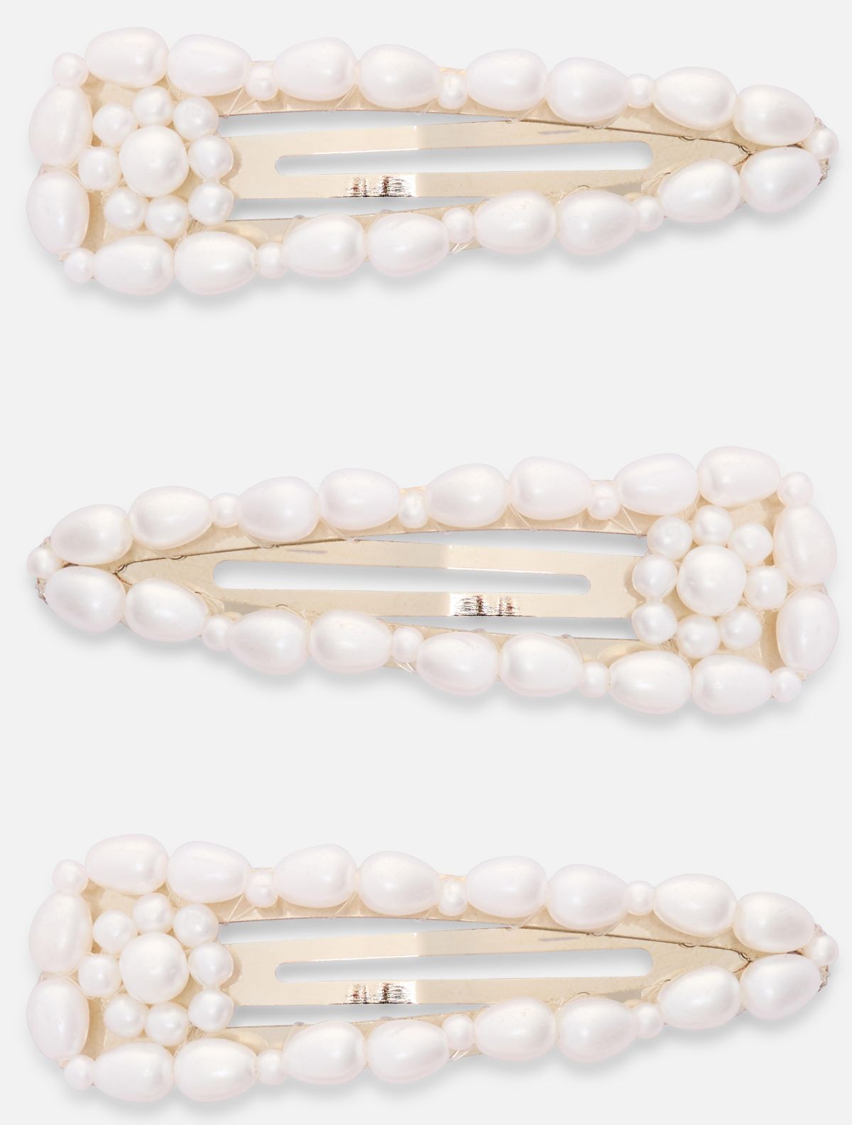 Pack de 3 horquillas a presión adornadas con perlas de Primark