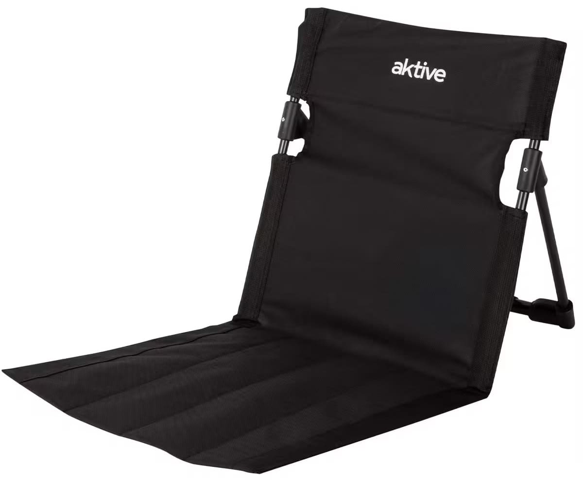 La silla plegable de suelo negra con respaldo ajustable de Aktive en Decathlon