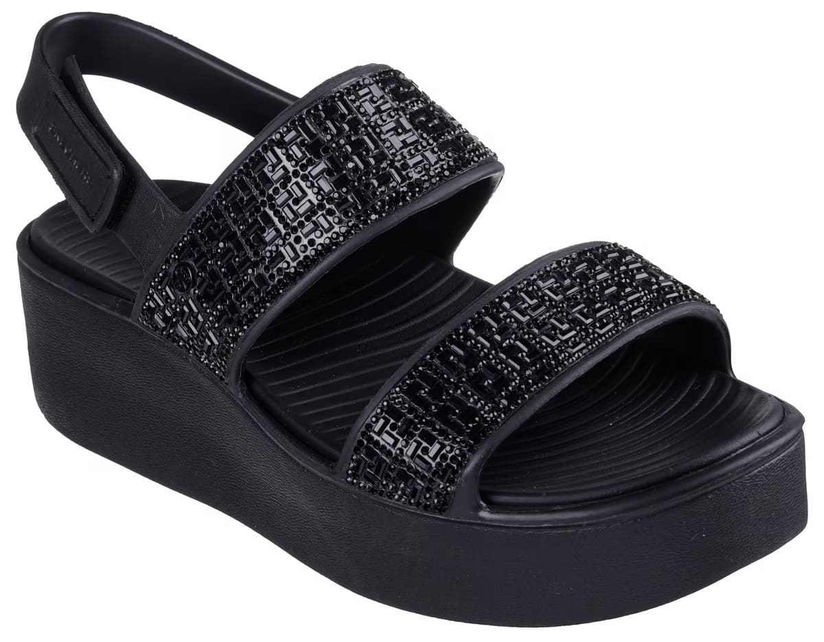 Las sandalias con plataforma Foamies: Arch Fit Upbeat - Aura en color negro de Skechers