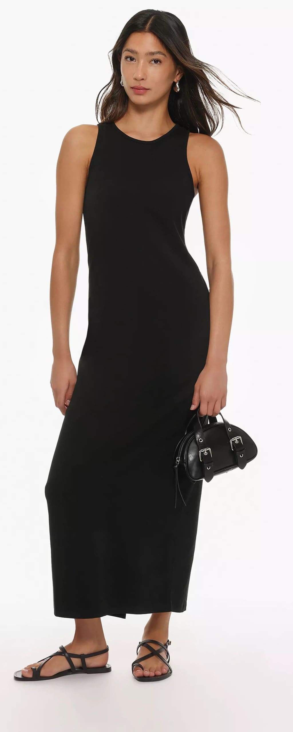 Vestido midi con tirantes