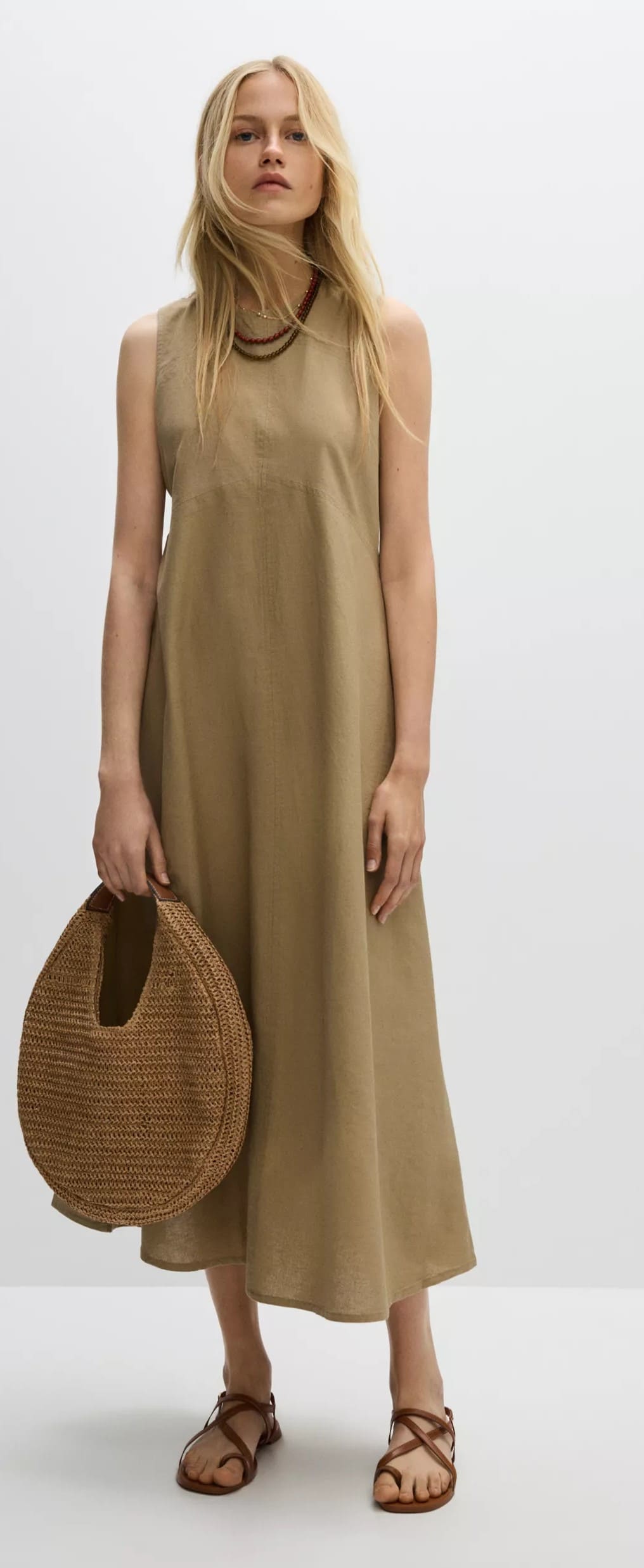 Vestido midi rústico