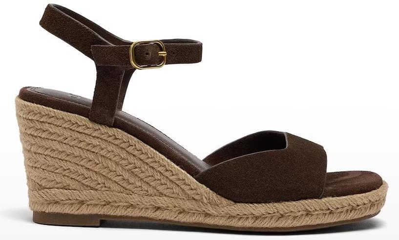 Sandalias de cuña de piel sencillas