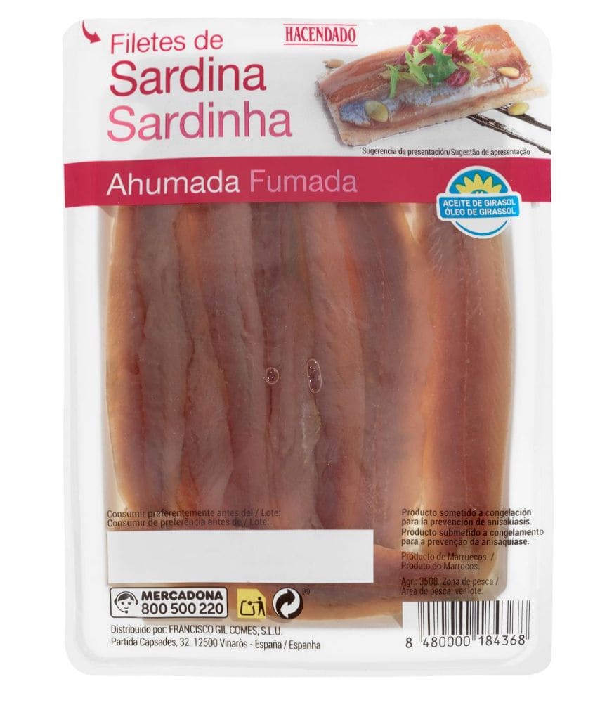 Filetes de sardina ahumada Hacendado