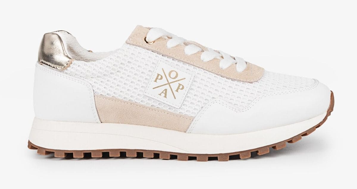 Popa Zapatillas de mujer con materiales combinados