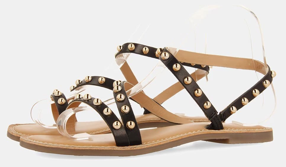 Las sandalias de piel con tachas para mujer en color negro de Gioseppo en El Corte Inglés