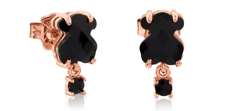 Los pendientes con baño de oro rosa de 18 kt sobre plata Erma de Tous