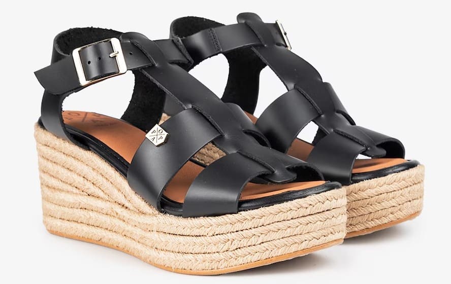 Las sandalias para mujer en vaqueta de piel con cuña de Popa en El Corte Inglés