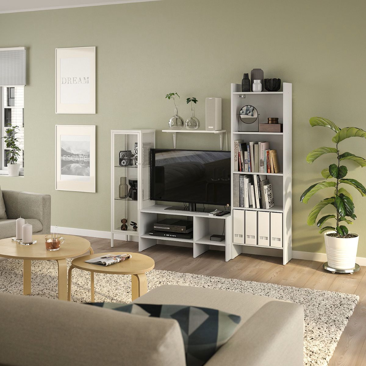 Mueble TV con estantería de la serie BAGGEBO de Ikea