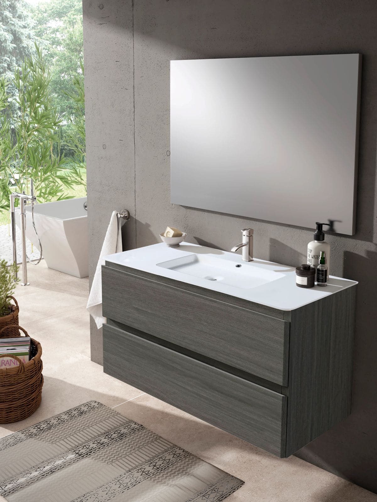Mueble de baño con lavabo y espejo Prima de Leroy Merlin