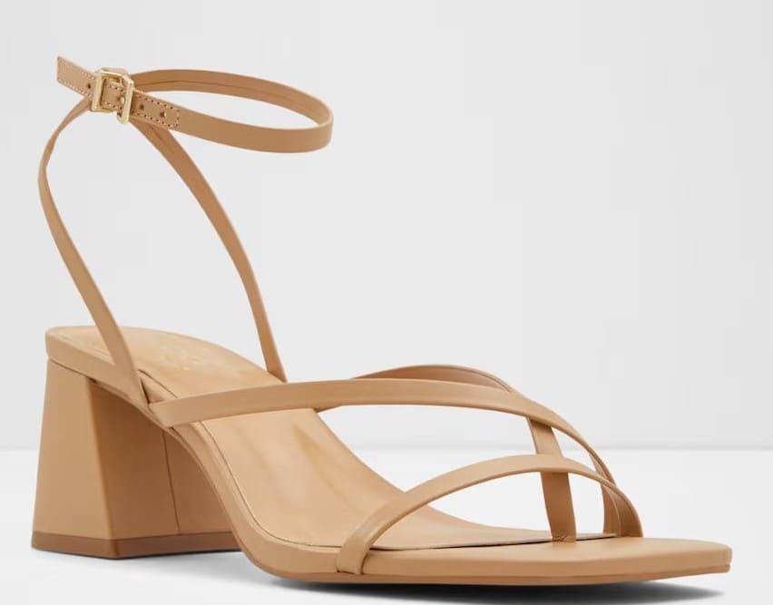 Sandalias de tacón con punta cuadrada, Aldi