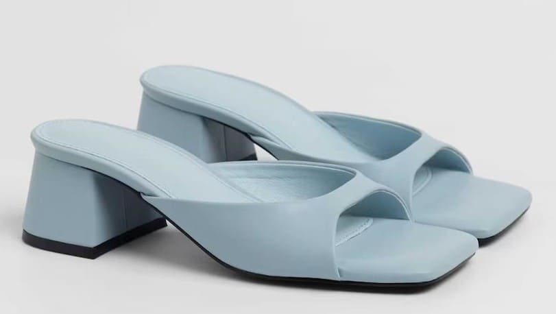 Sandalias de tacón tipo mule con puntera cuadrada, Mim