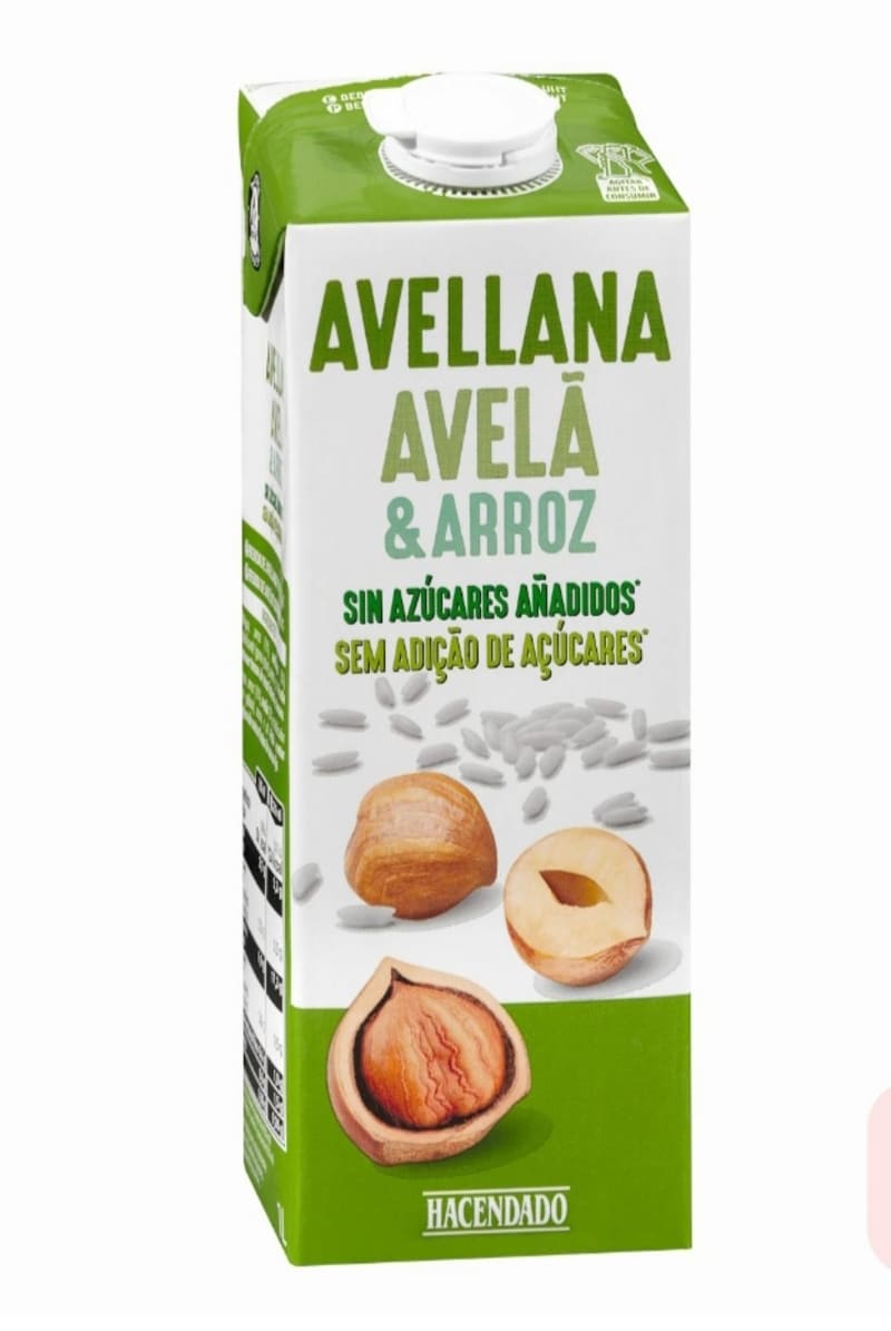 Bebida de avellana y arroz sin azúcares añadidos Hacendado